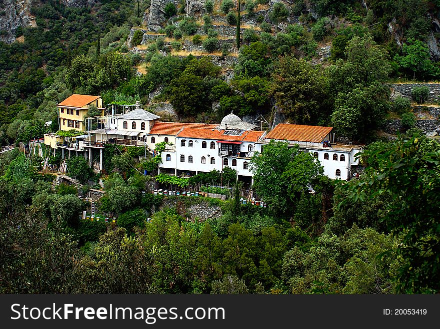 Traditional village on mount Athos