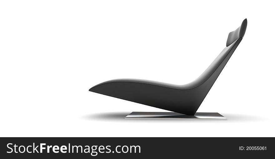 Modern black chair on a white background. 3d rendered image