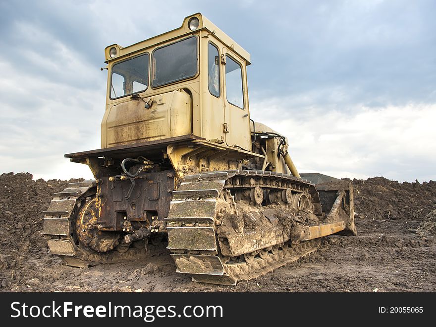 Digger, Heavy Duty construction equipment parked at work site