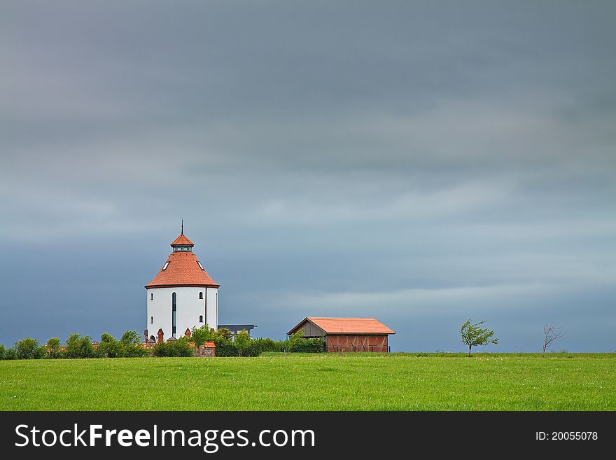 A windmill in Woldekg (Germany).