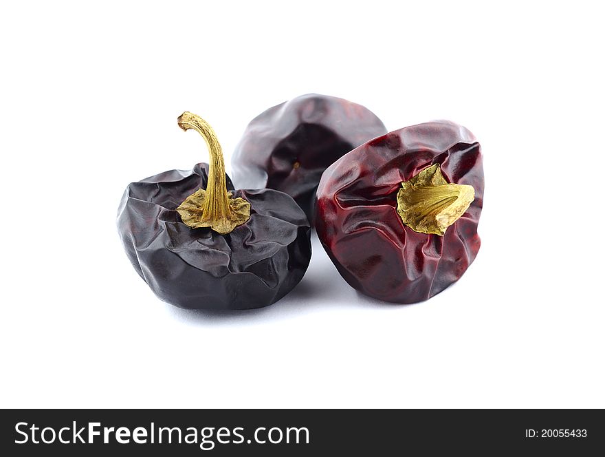 Peppers dry Ingredient cooking on white background. Peppers dry Ingredient cooking on white background