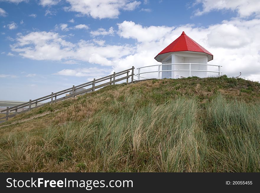 Small shelter on the belgium coast. Small shelter on the belgium coast