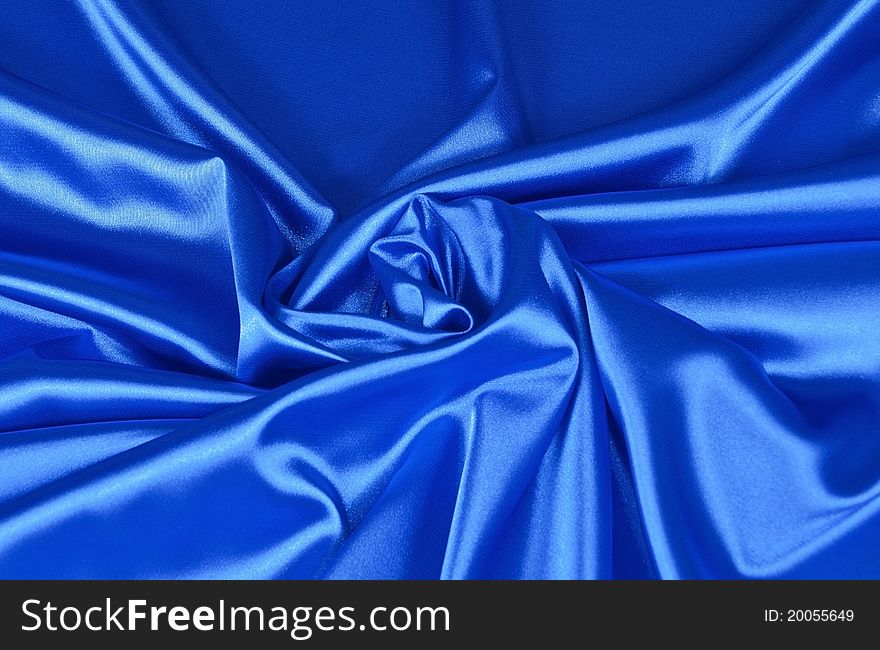 Blue satin textile background space for your text