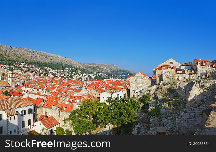 Panorama of Dubrovnik in Croatia - architecture background