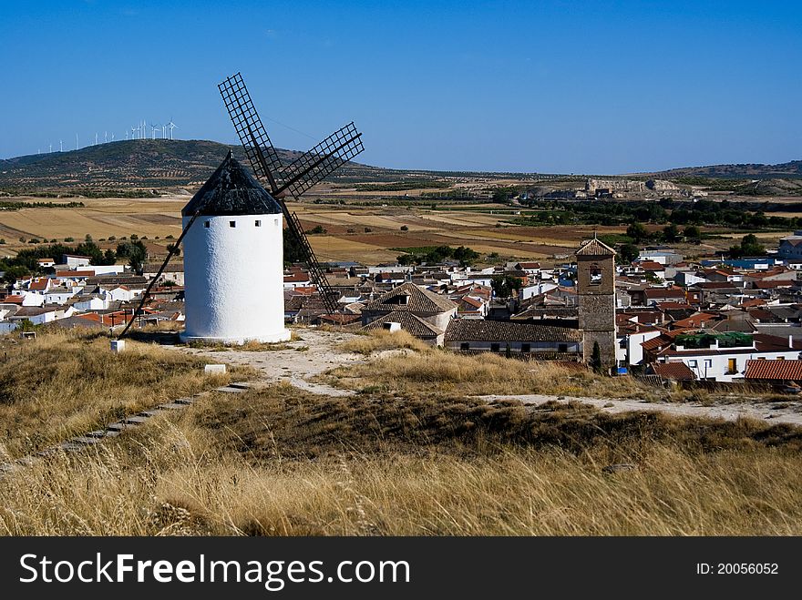 Windmill in the lands of La Mancha. Windmill in the lands of La Mancha.
