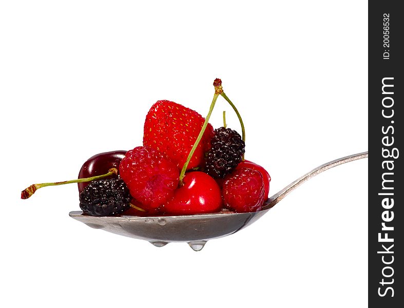 Image of assorted berries in a spoon