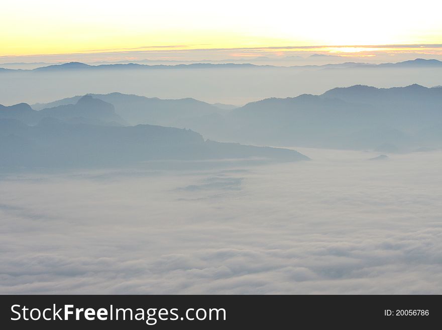 View Point Wetlands Sea Fog Doi Luang Chiang Dao.