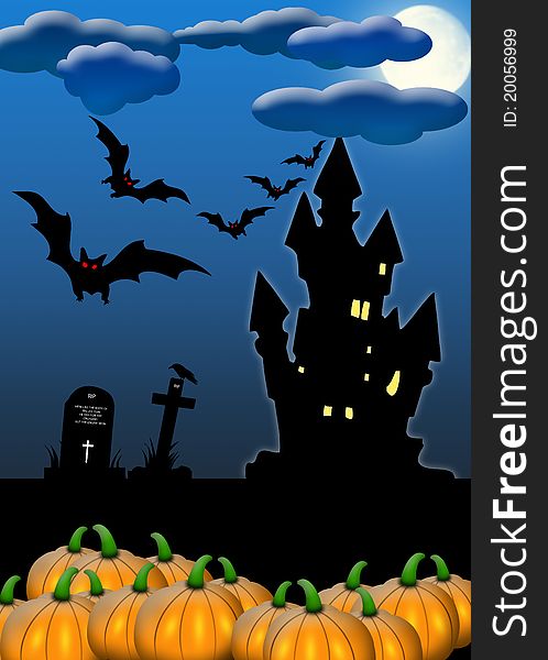 Halloween. invitation card for the party or background, with the elements of the halloween. Halloween. invitation card for the party or background, with the elements of the halloween