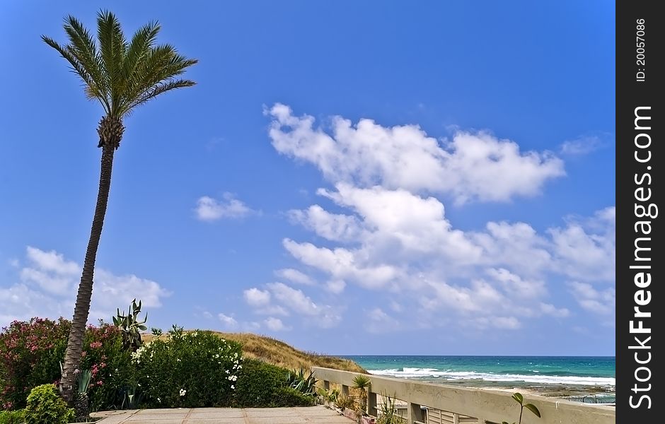Beach of Mediterranean Sea, Haifa, Israel