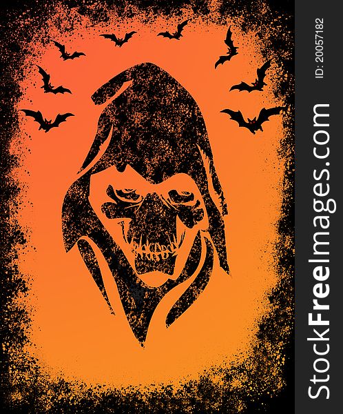 Halloween. invitation card for the party or background, with the elements of the halloween. Halloween. invitation card for the party or background, with the elements of the halloween