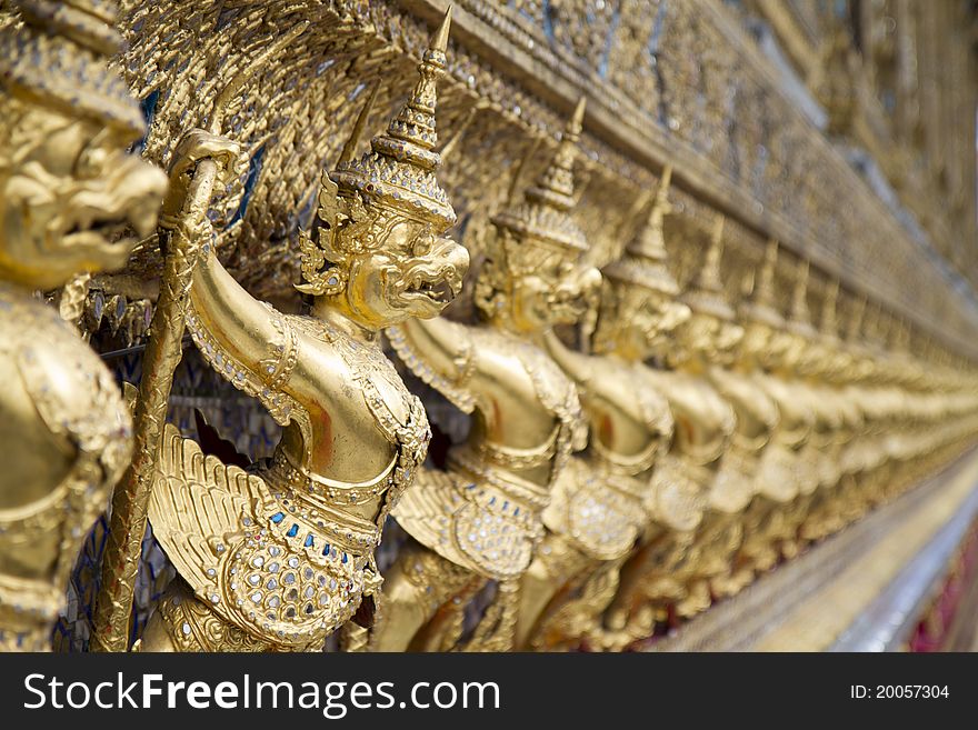 Gold Garuda is around the Grand Palace in Bangkok.