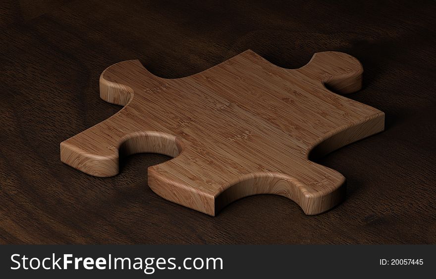 Puzzle piece made of bamboo. Puzzle piece made of bamboo