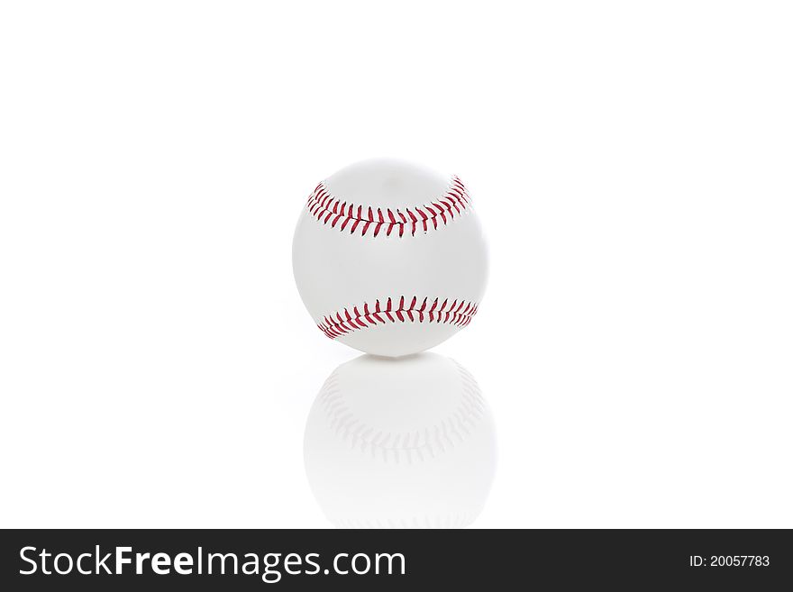 A clean white baseball