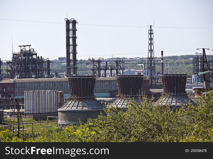 Industry. Oil storage tanks. Petrochemical Plant