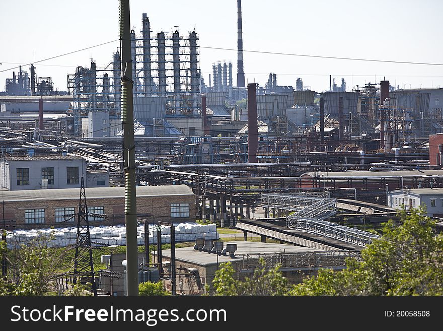 Industry. Oil storage tanks. Petrochemical Plant