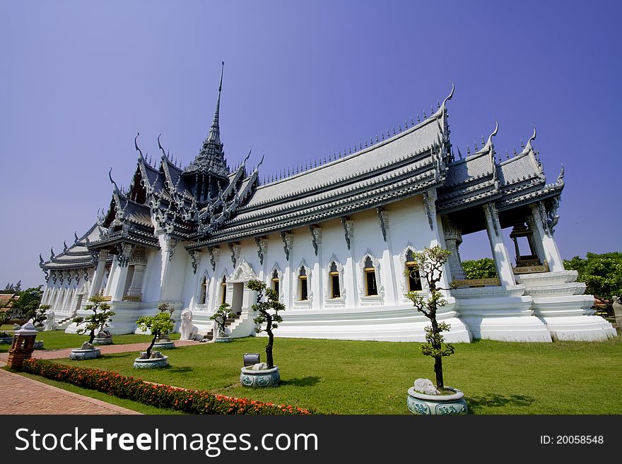 Ancient city with blue sky ,Ayutthaya Thailand