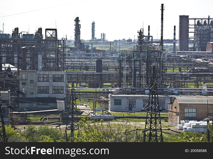 Industry. Oil storage tanks. Petrochemical Plant