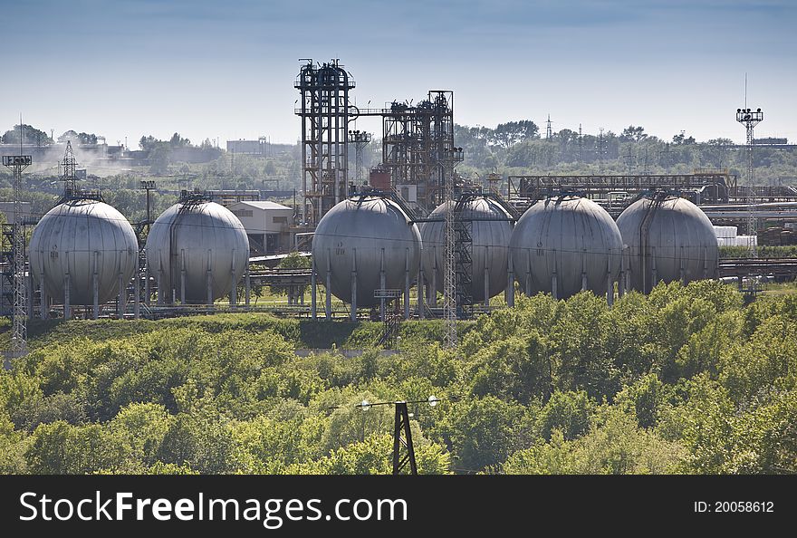 Industry. Oil storage tanks. Petrochemical Plant. Industry. Oil storage tanks. Petrochemical Plant