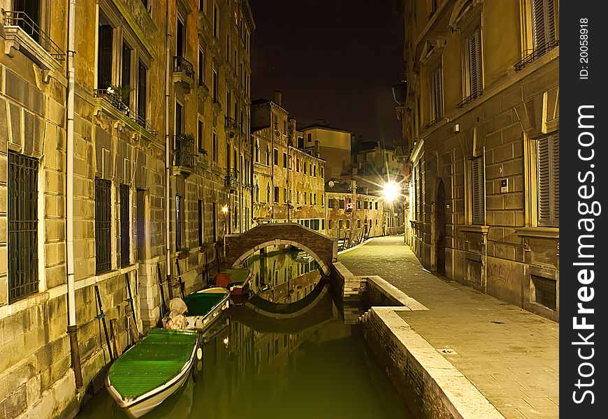 Venice Street At Night
