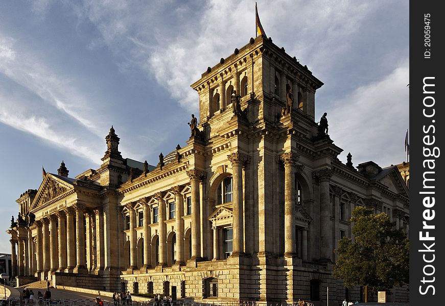 Historic Reichstag building in Berlin city. Historic Reichstag building in Berlin city