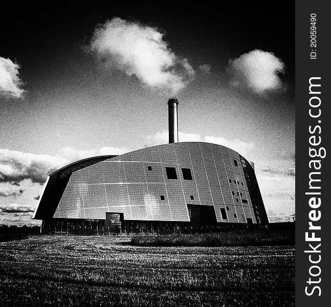 Viborg Kraftvarmeværk or Power station in Denmark. Visible grain. Viborg Kraftvarmeværk or Power station in Denmark. Visible grain