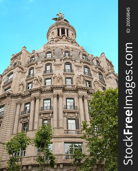 Detail on a Building Exterior in Barcelona; Europe