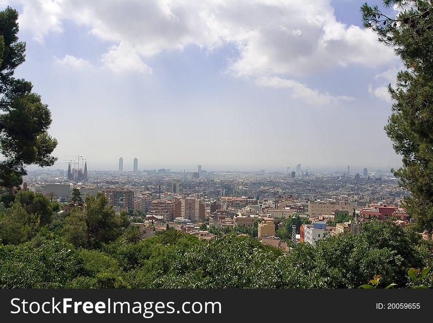 Barcelona cityscape from Parc Guell