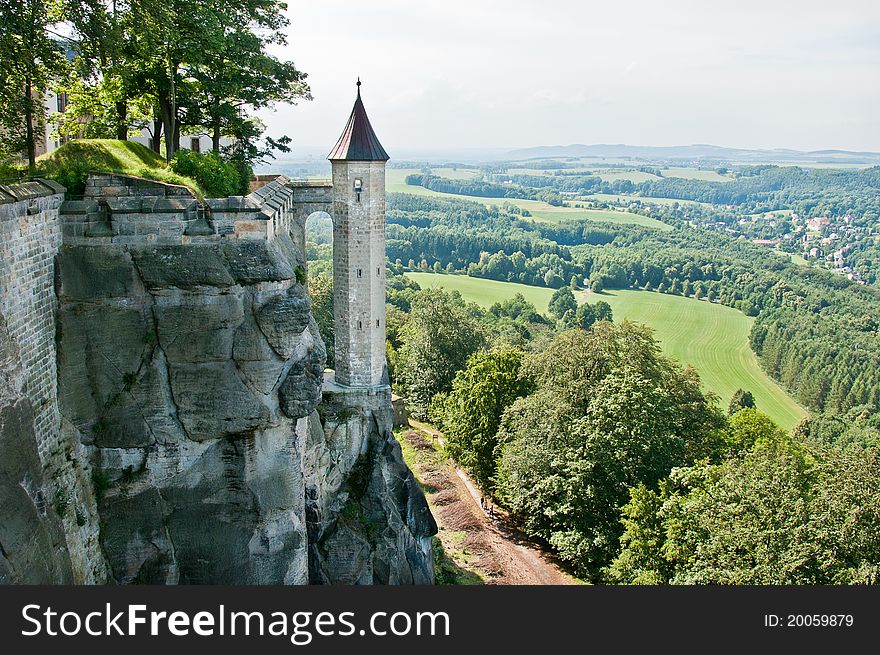 Iew over Saxony landscape from fortress Koenigstein. Iew over Saxony landscape from fortress Koenigstein