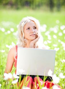 Woman With A Laptop Stock Images Woman With A Laptop Stock Images