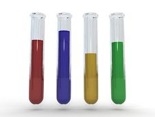 Laboratory Test Tubes With Colored Liquid Royalty Free Stock Images