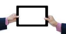 Hold Touch Screen Computer Stock Image Hold Touch Screen Computer Stock Image
