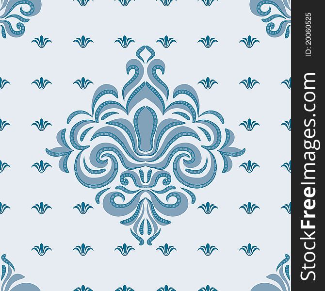 Seamless pattern - patterns on a blue background