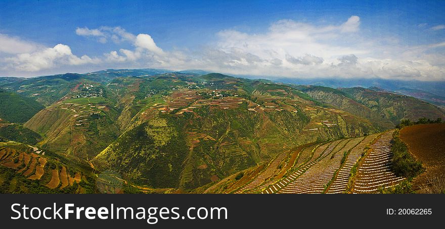 This is the view of yunnan mountains in china. This is the view of yunnan mountains in china.
