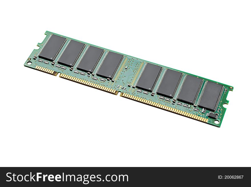 Stick of computer random access memory ( RAM ). Stick of computer random access memory ( RAM )