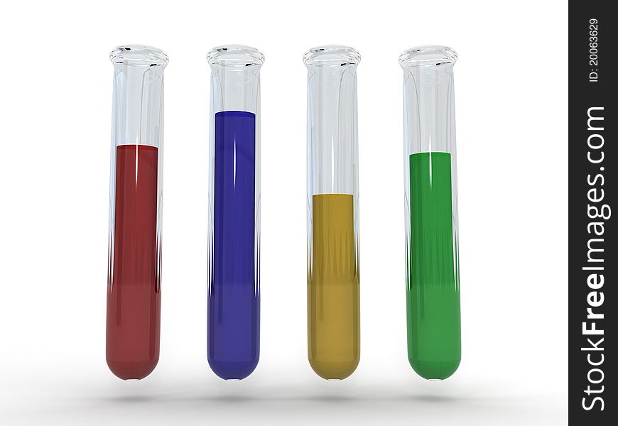 Laboratory test tubes with colored liquid