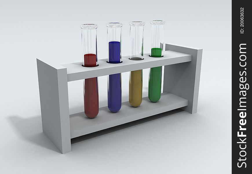 Laboratory test tubes with colored liquid