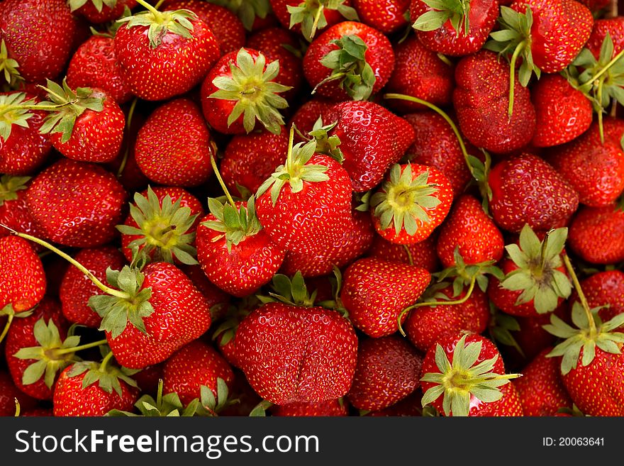 Closeup of a bunch of fresh strawberries. Closeup of a bunch of fresh strawberries