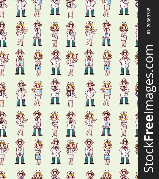 Seamless Doctor And Nurse Pattern