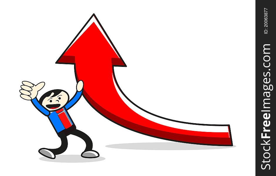 Illustration of success businessman increase his business