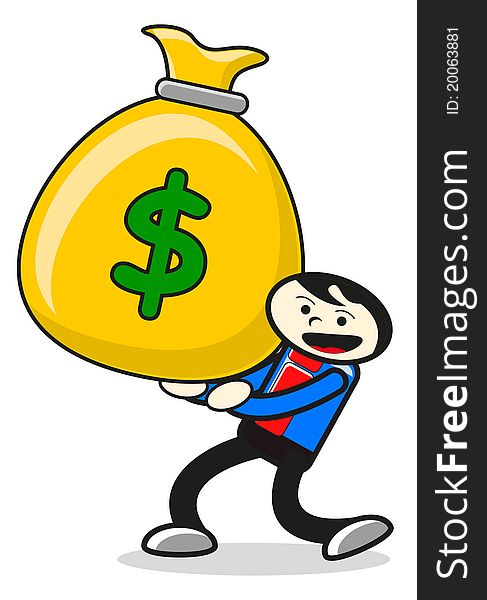 Illustration of businessman earning money created by vector