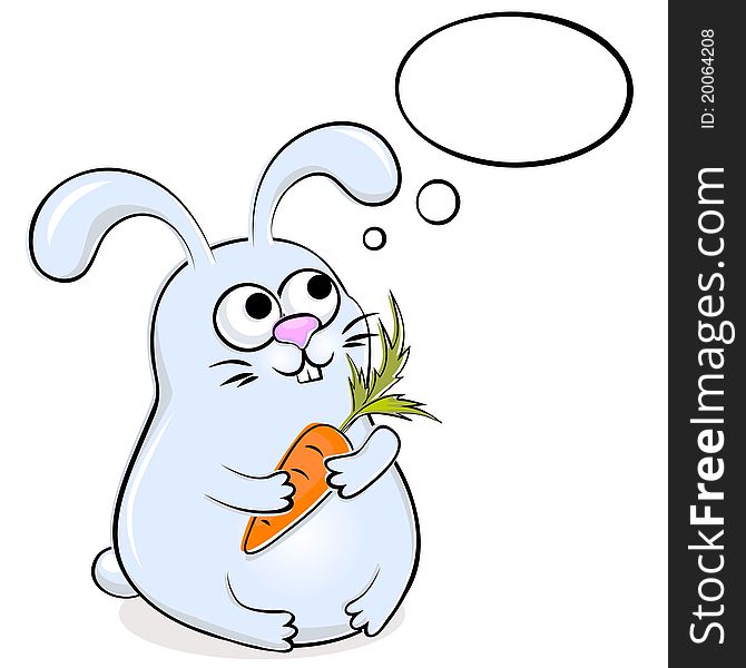 Illustration of funny rabbit with carrot