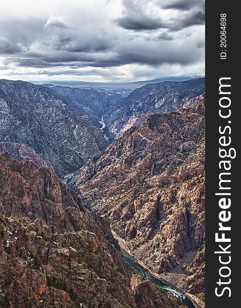 View of the river in the Black Canyon of the Gunnison National Park, Colorado. View of the river in the Black Canyon of the Gunnison National Park, Colorado