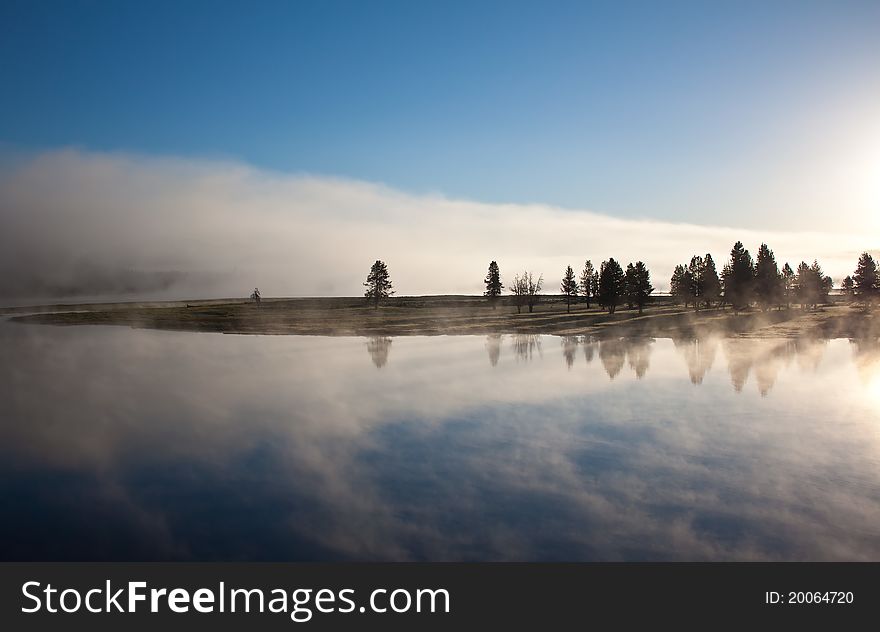 Sunrise over the Hayden Valley in Yellowstone National Park, WY
