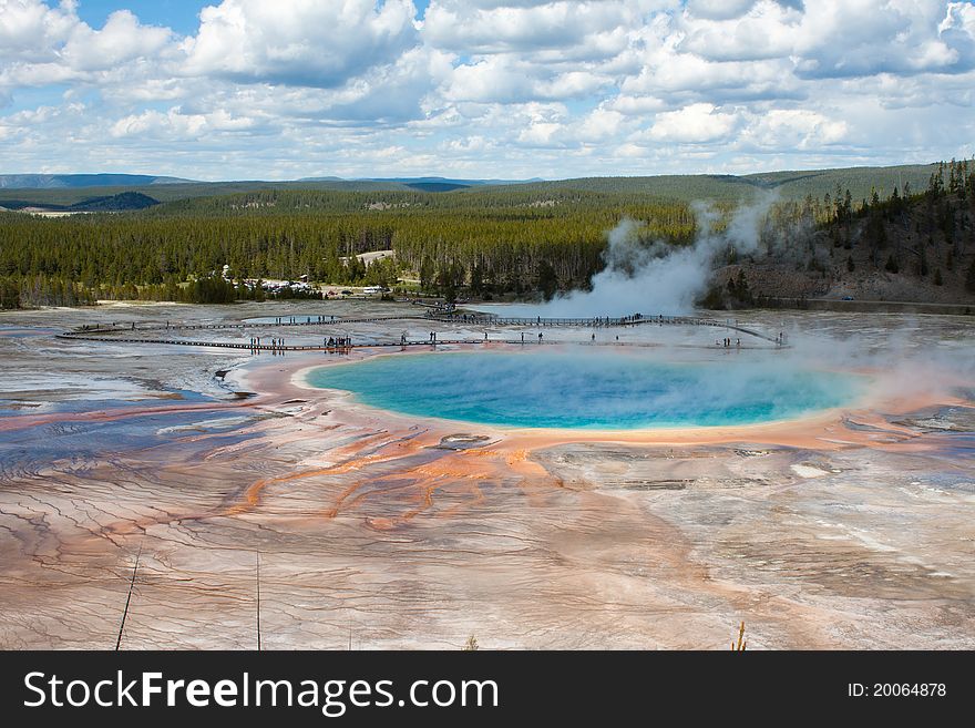 Grand Prismatic Spring In Yellowstone, WY