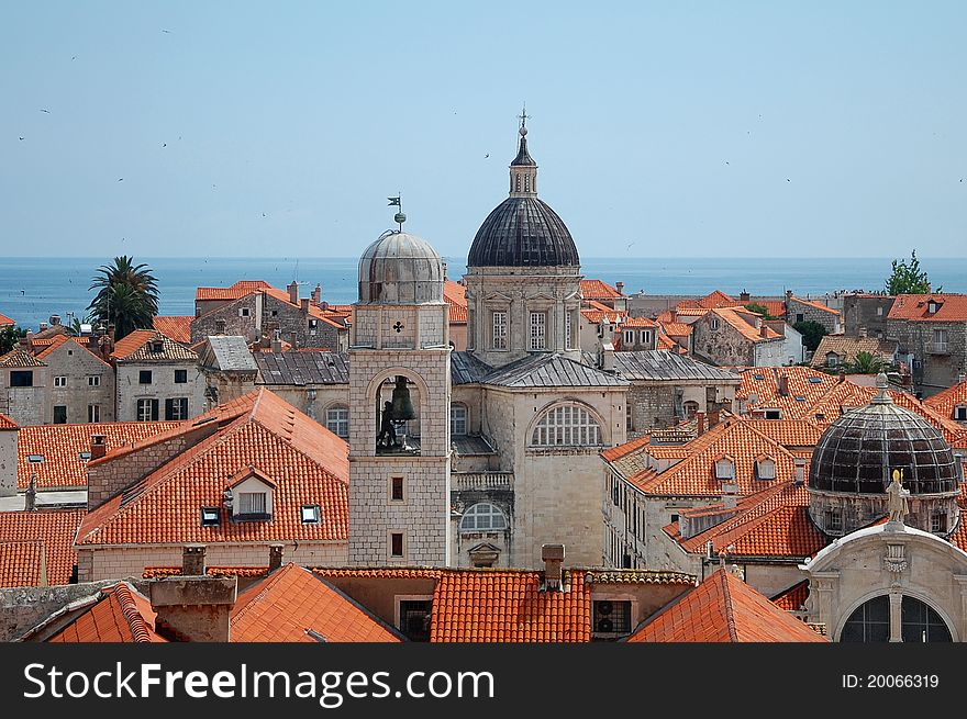 A panoramic view of an old town of Dubrovnik, Croatia