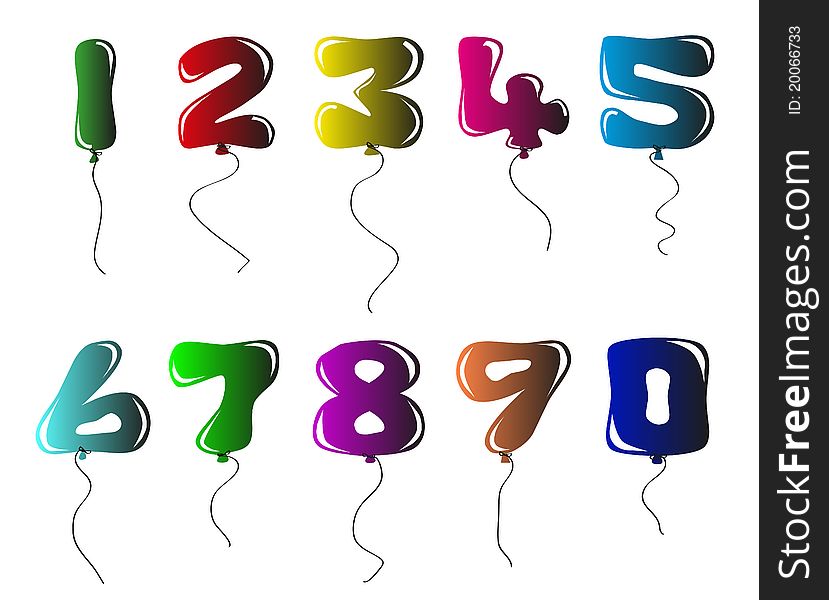 Pretty Numbers Balloon-shaped