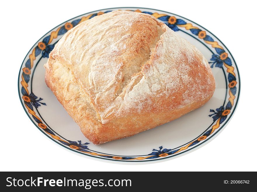 Bread on a small plate. Bread on a small plate