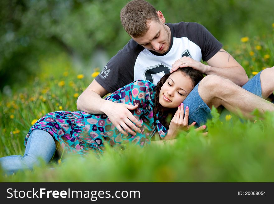 Portrait of a beautiful couple in love