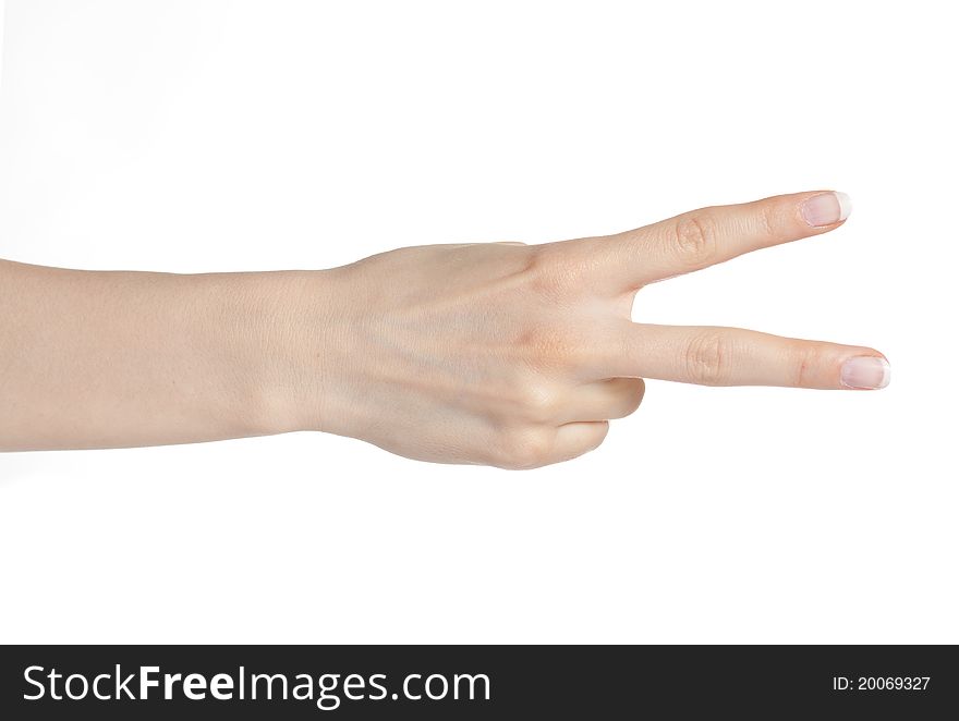 Woman hand scissors gesture