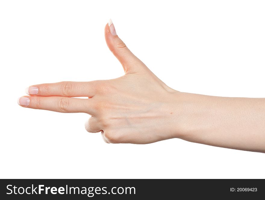 Woman Hand Gun Gesture